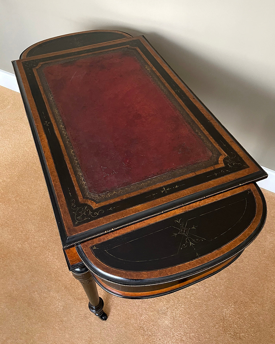 William Fry & Co Aesthetic Movement Writing Desk / Table Irish 1870's ANTIQUE