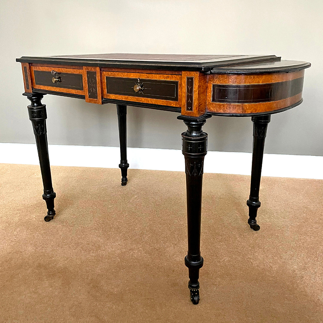 William Fry & Co Aesthetic Movement Writing Desk / Table Irish 1870's ANTIQUE