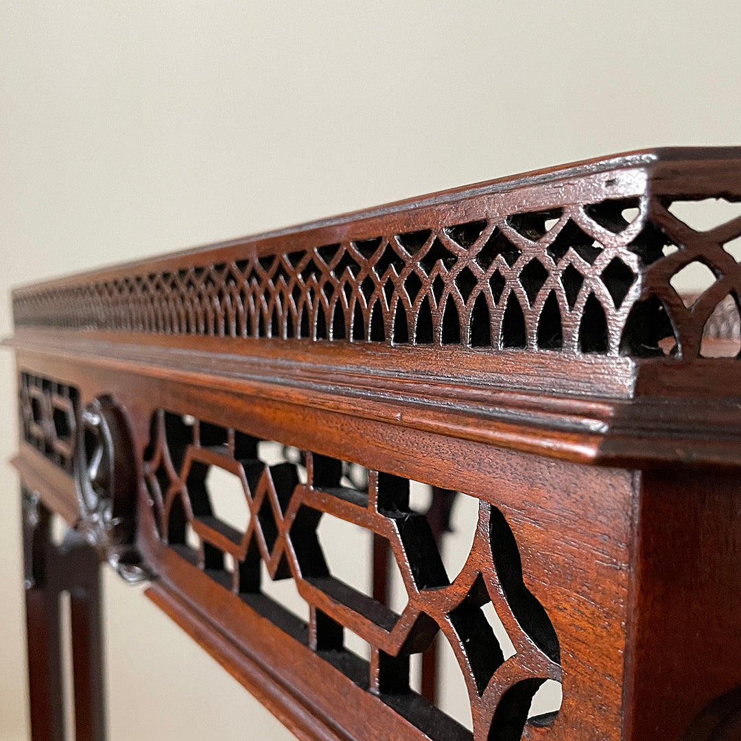 Mahogany Silver Table Chinese Chippendale Style 1900's ANTIQUE