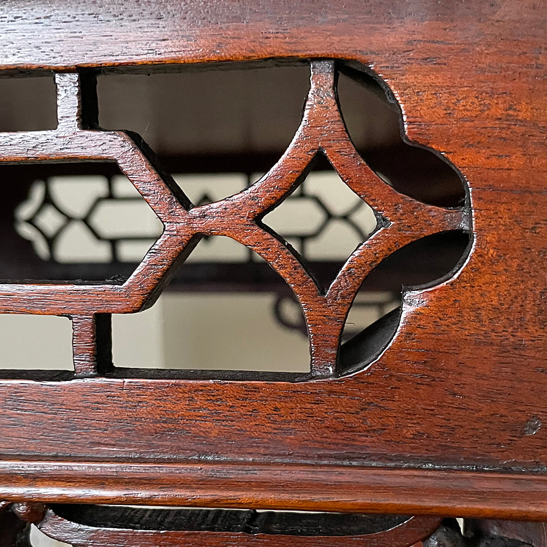 Mahogany Silver Table Chinese Chippendale Style 1900's ANTIQUE