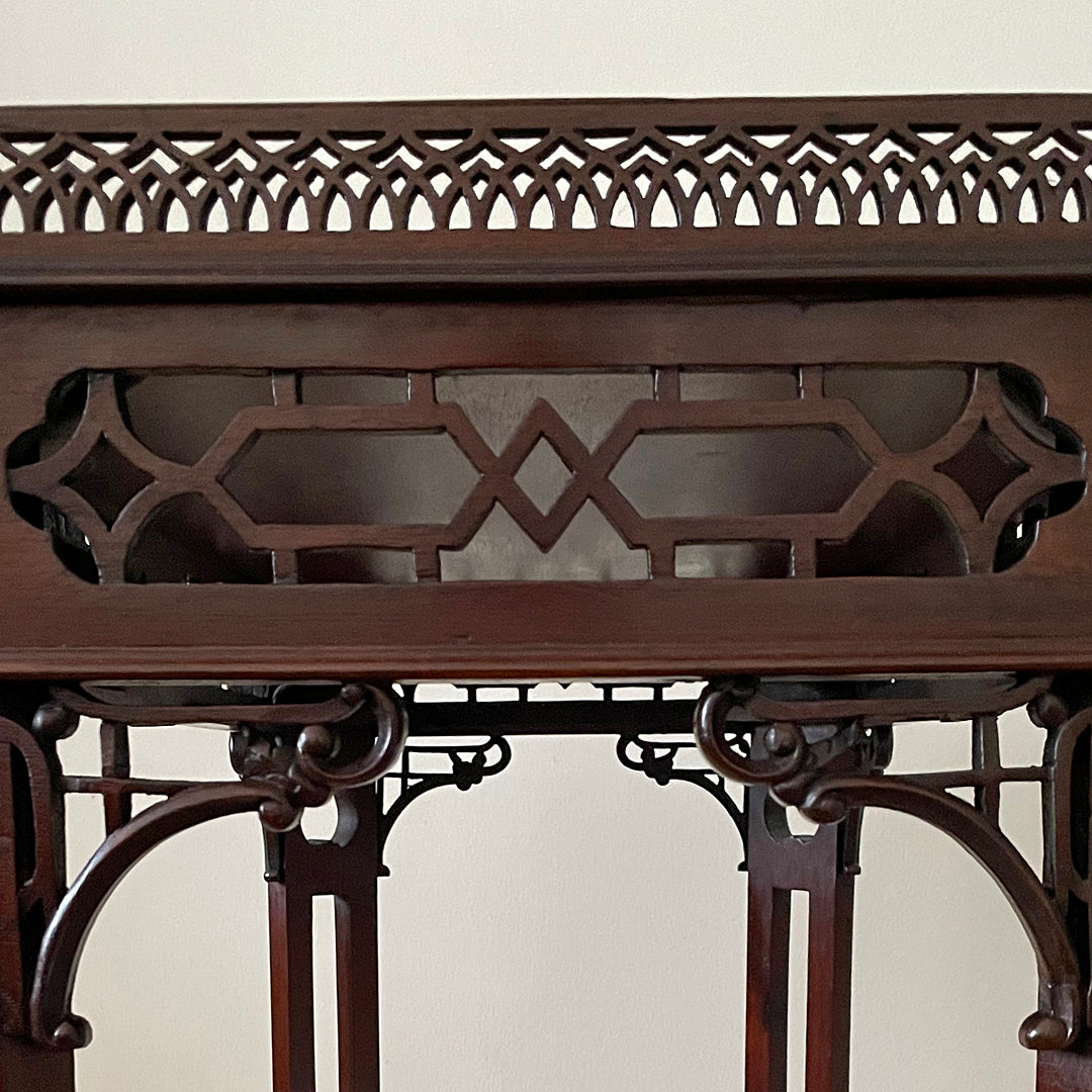 Mahogany Silver Table Chinese Chippendale Style 1900's ANTIQUE