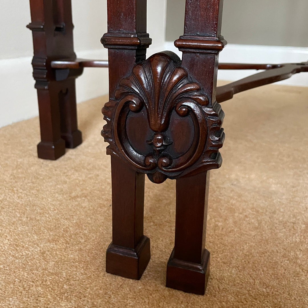 Mahogany Silver Table Chinese Chippendale Style 1900's ANTIQUE
