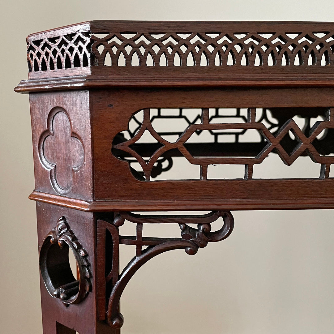 Mahogany Silver Table Chinese Chippendale Style 1900's ANTIQUE