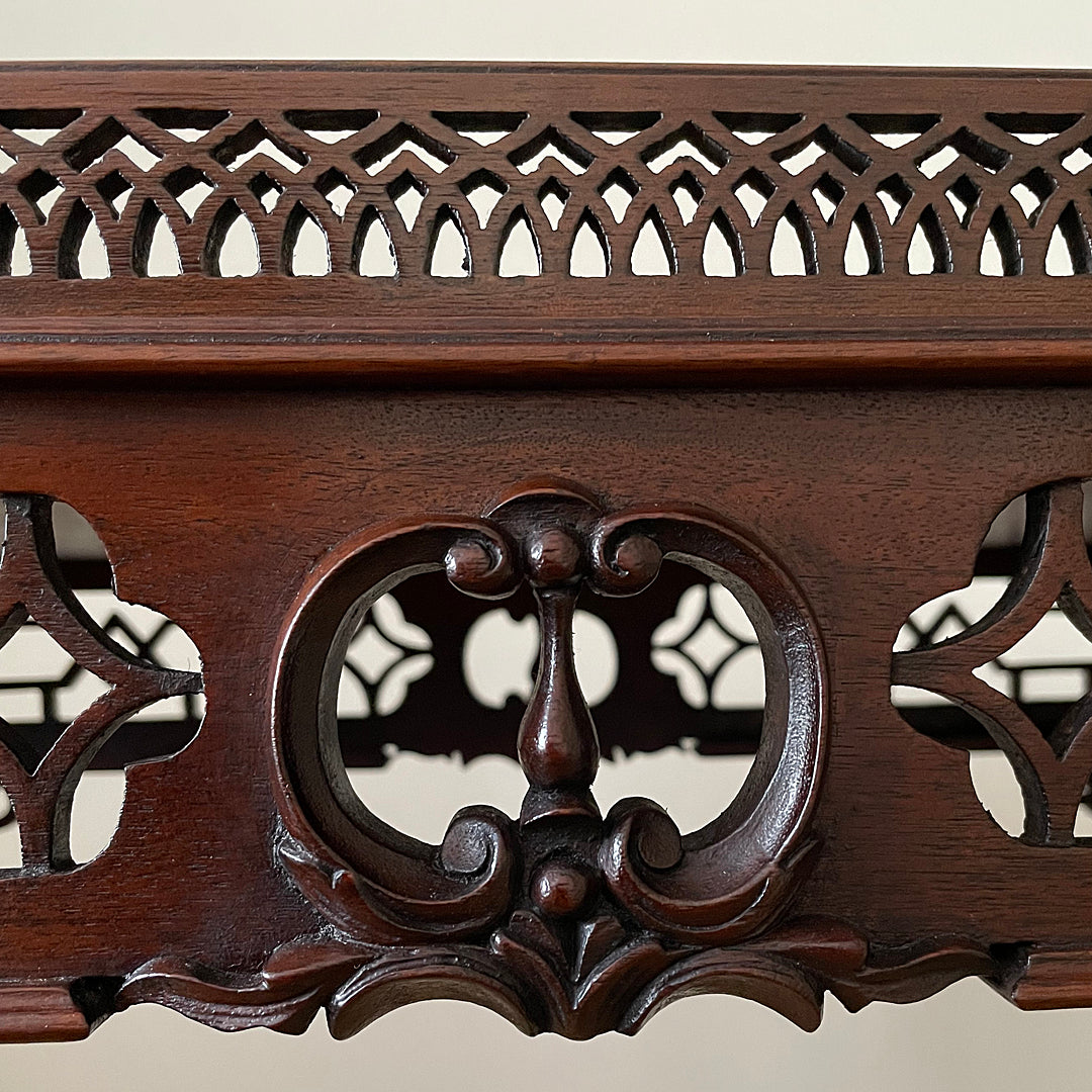 Mahogany Silver Table Chinese Chippendale Style 1900's ANTIQUE