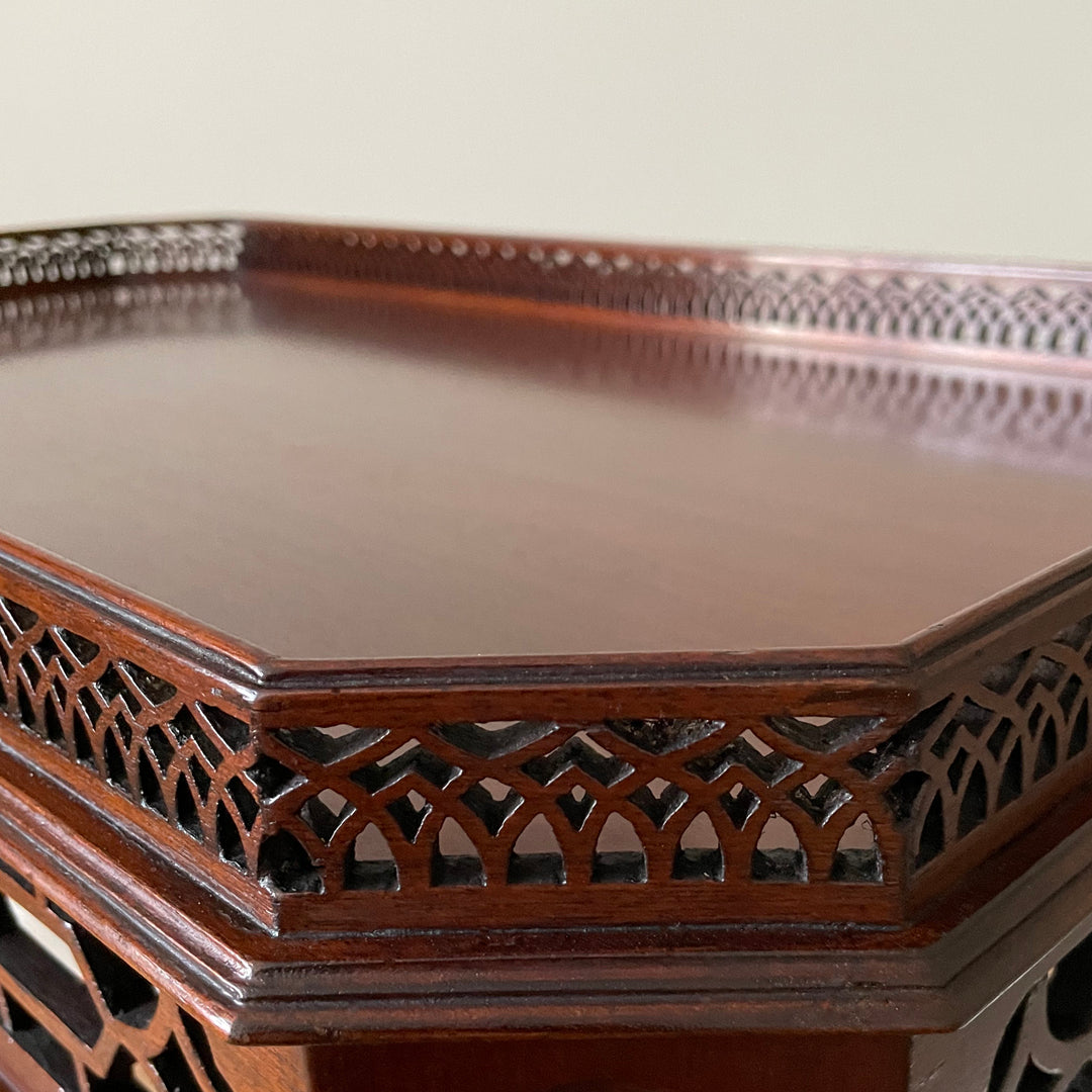 Mahogany Silver Table Chinese Chippendale Style 1900's ANTIQUE
