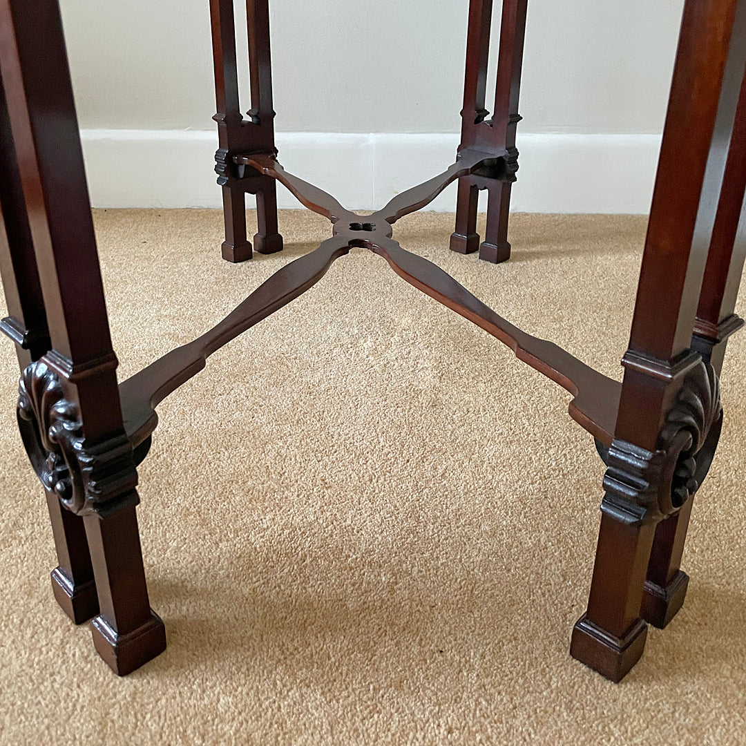 Mahogany Silver Table Chinese Chippendale Style 1900's ANTIQUE