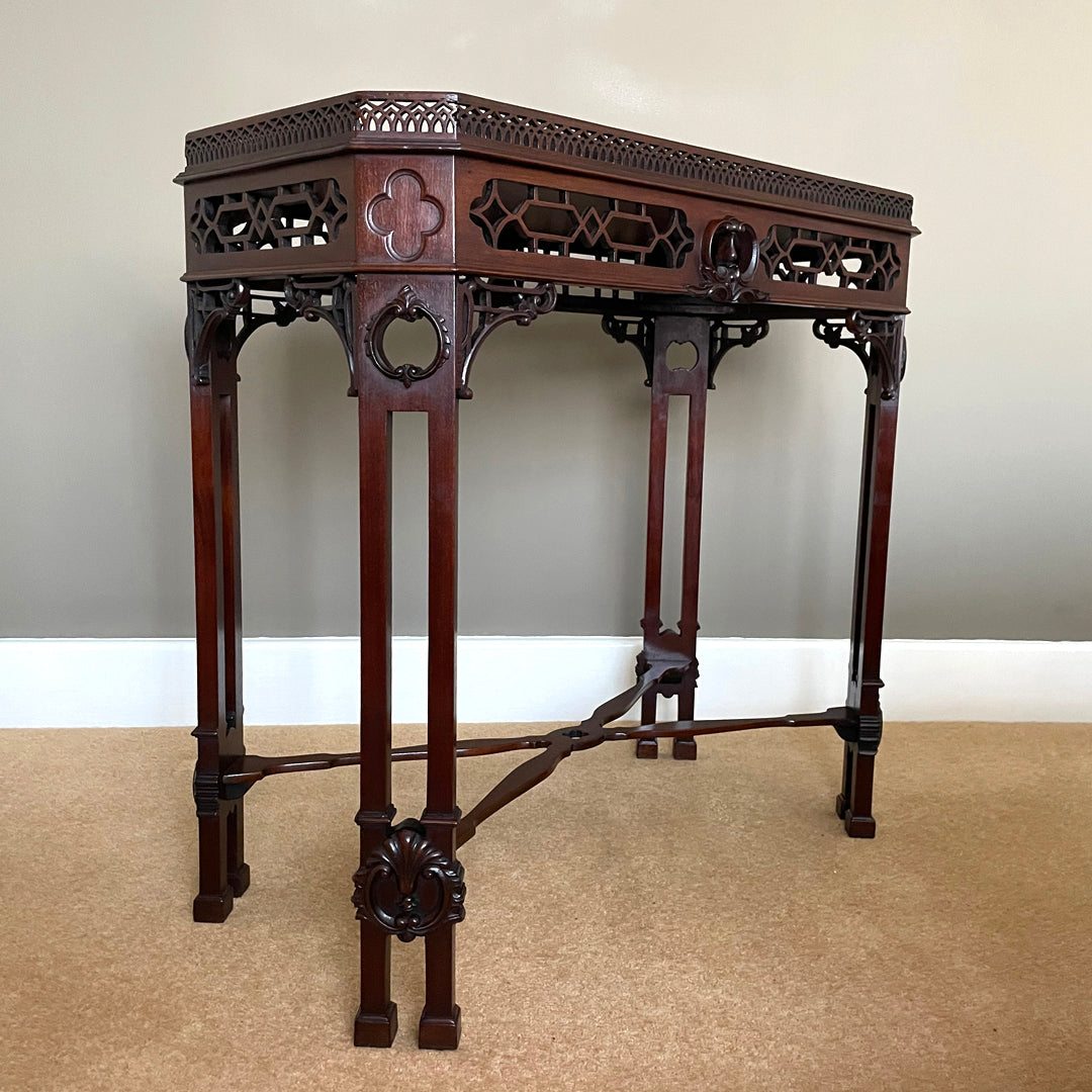 Mahogany Silver Table Chinese Chippendale Style 1900's ANTIQUE