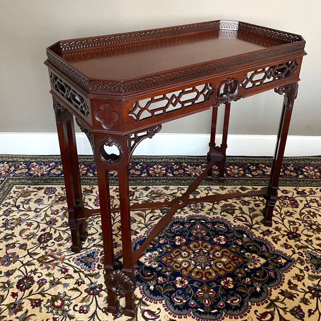 Mahogany Silver Table Chinese Chippendale Style 1900's ANTIQUE