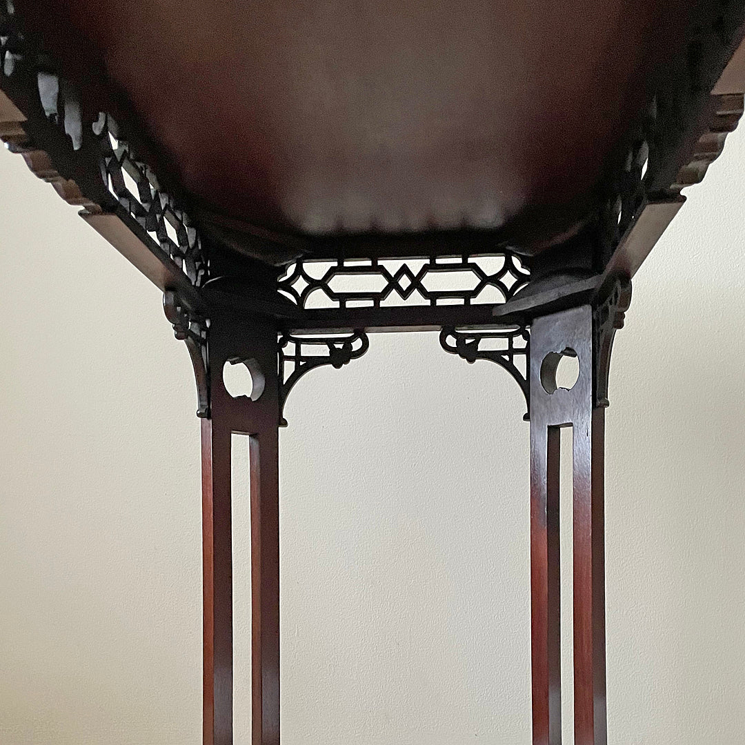 Mahogany Silver Table Chinese Chippendale Style 1900's ANTIQUE