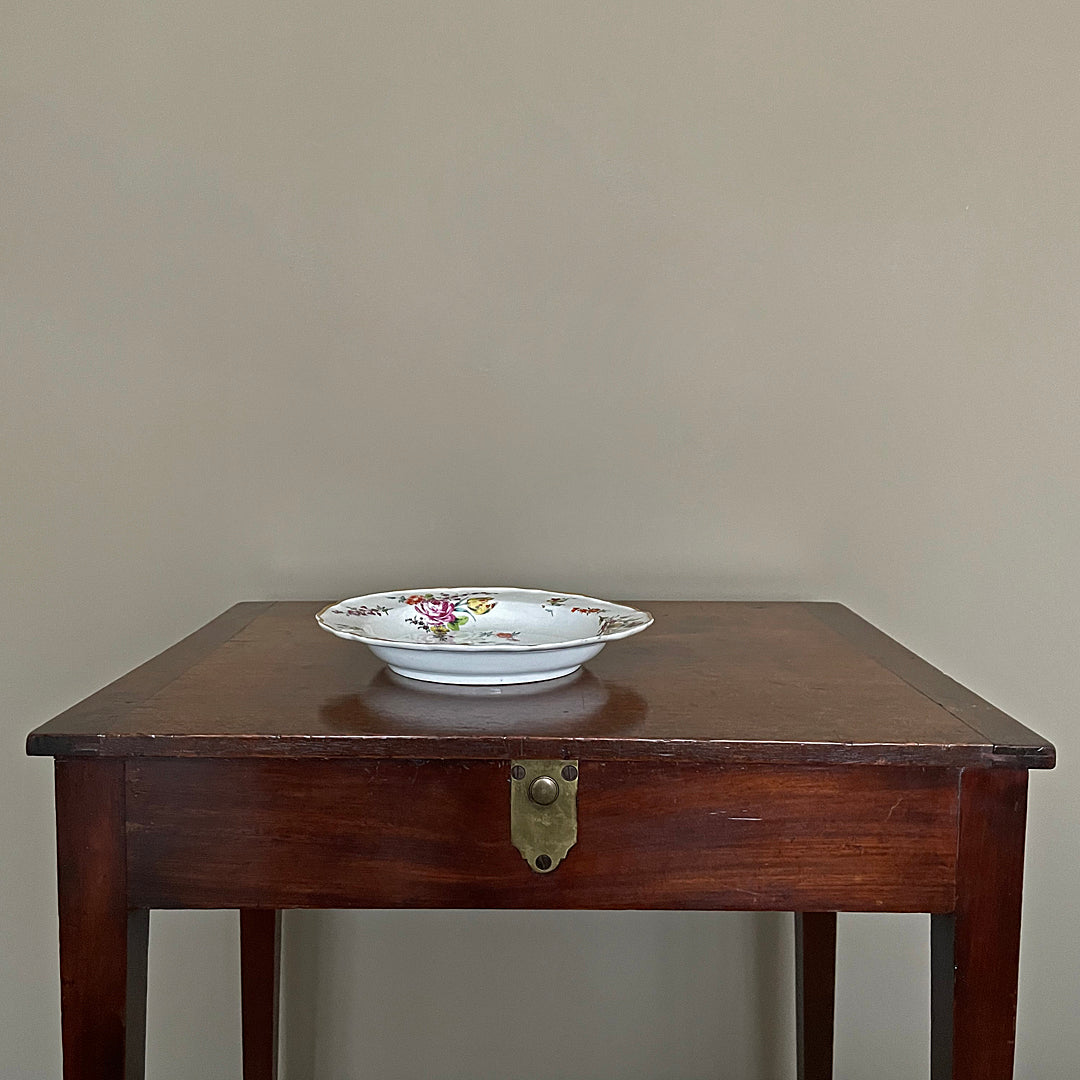 A Chelsea Deep Plate Exotic Birds & Florals Gold Anchor c. 1758 ANTIQUE