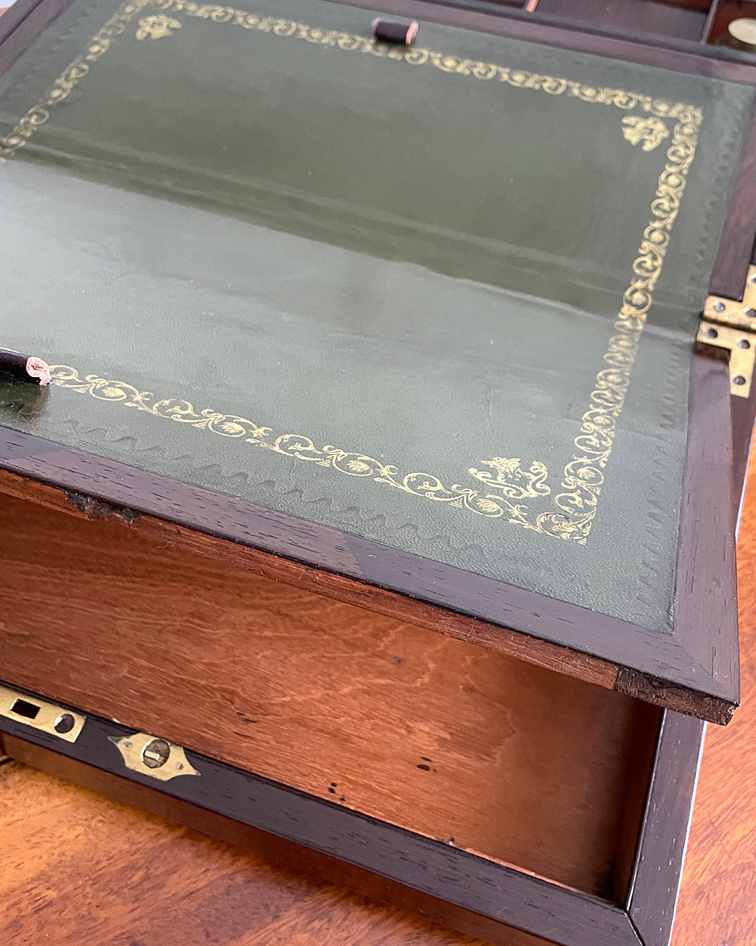 Rosewood Writing Slope & Secret Drawers Campaign Style 1850's ANTIQUE