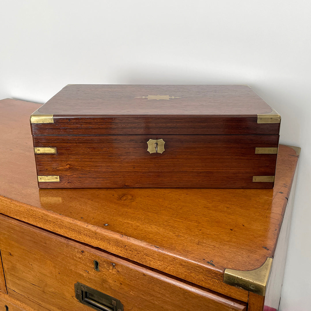 Rosewood Writing Slope & Secret Drawers Campaign Style 1850's ANTIQUE