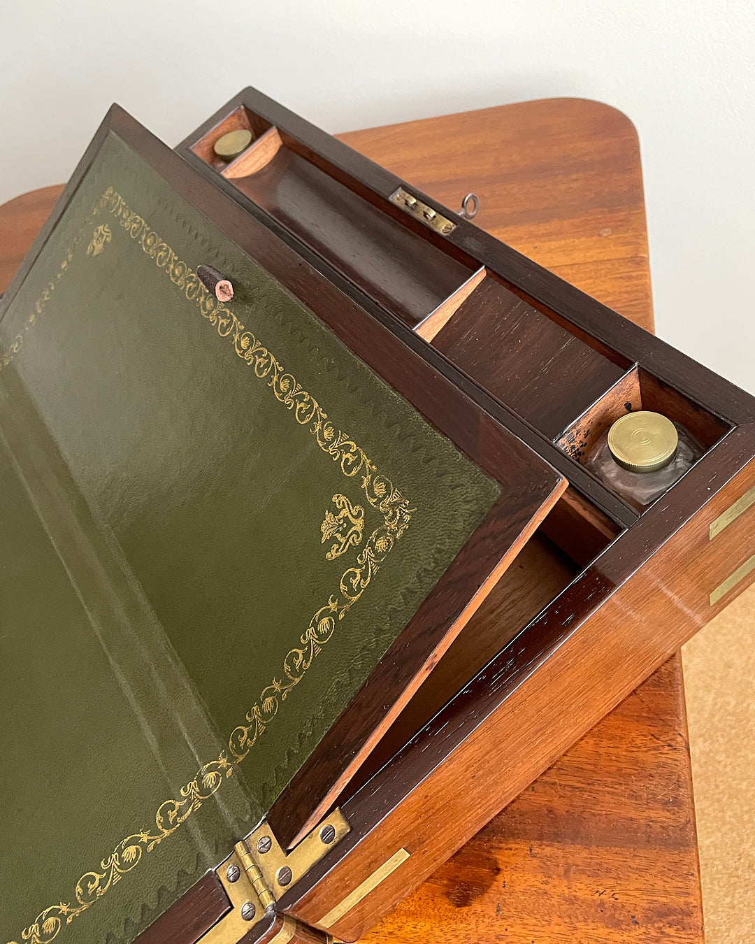 Rosewood Writing Slope & Secret Drawers Campaign Style 1850's ANTIQUE