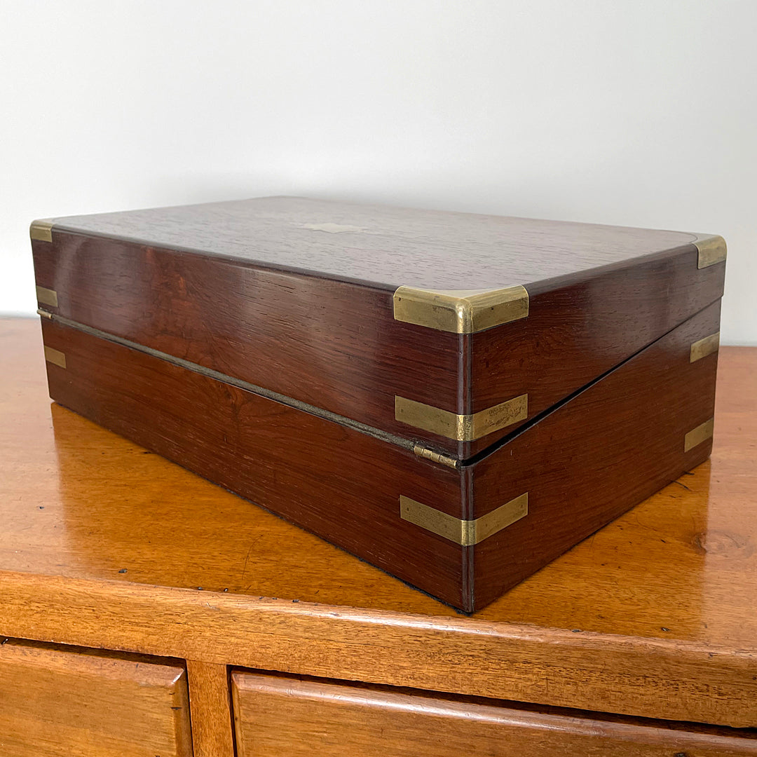 Rosewood Writing Slope & Secret Drawers Campaign Style 1850's ANTIQUE