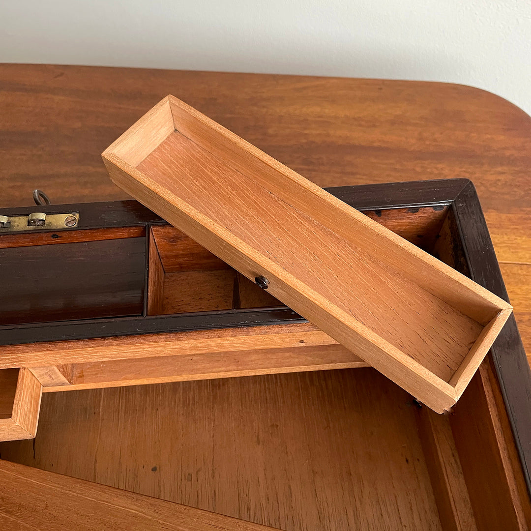 Rosewood Writing Slope & Secret Drawers Campaign Style 1850's ANTIQUE