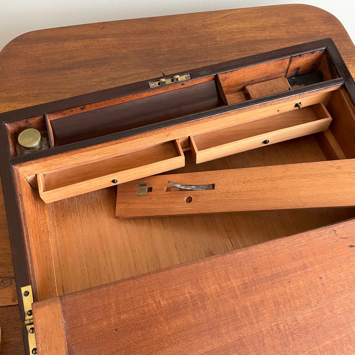 Rosewood Writing Slope & Secret Drawers Campaign Style 1850's ANTIQUE