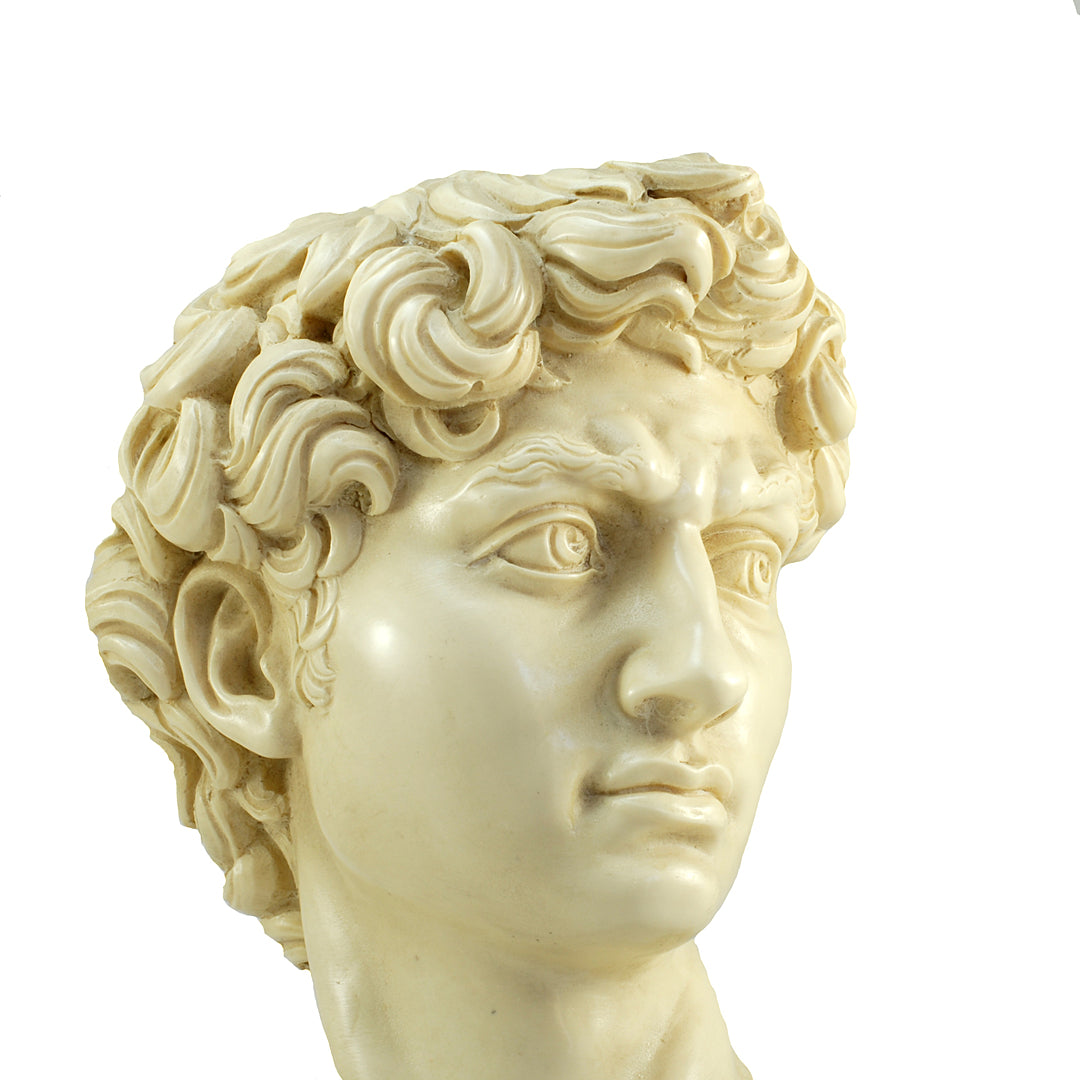 6.5" Bust Of Michelangelo's David Alabaster & Resin Sculpture Gino Ruggeri Italy VINTAGE