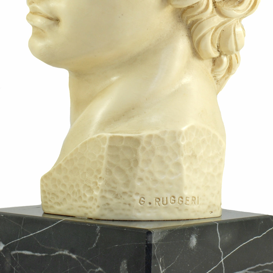 6.5" Bust Of Michelangelo's David Alabaster & Resin Sculpture Gino Ruggeri Italy VINTAGE