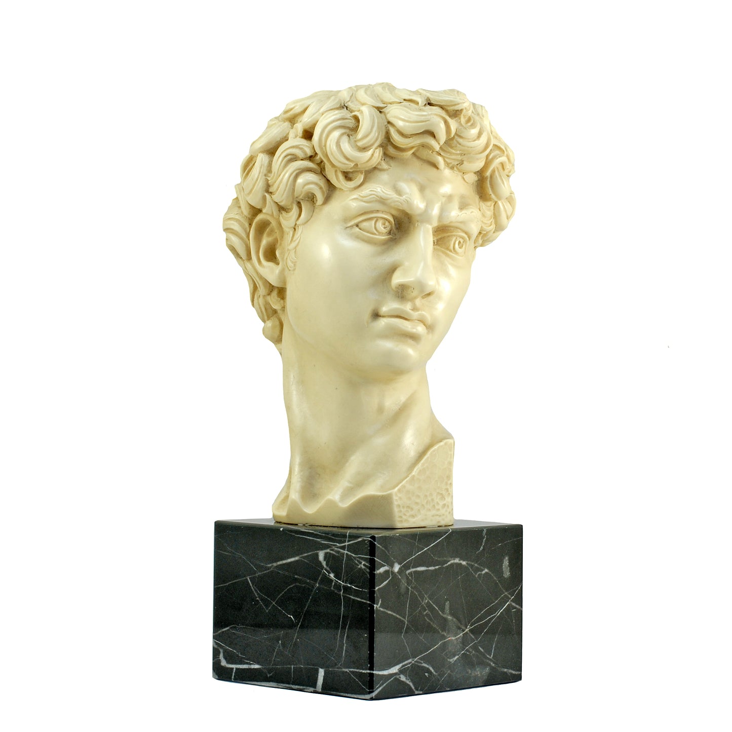 6.5" Bust Of Michelangelo's David Alabaster & Resin Sculpture Gino Ruggeri Italy VINTAGE