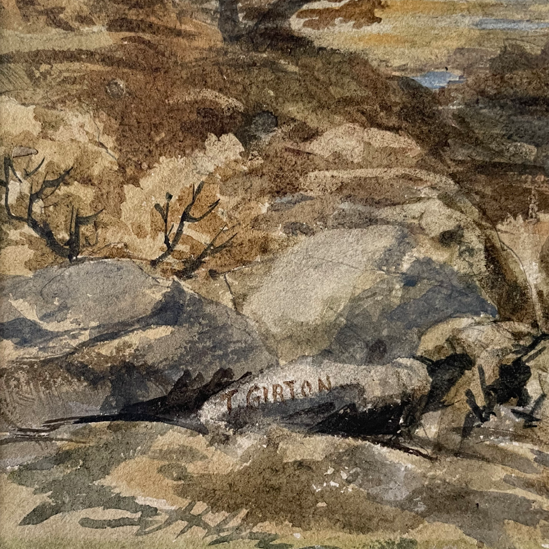 Grand Tour Watercolour The Temples At Paestum 19th Century ANTIQUE