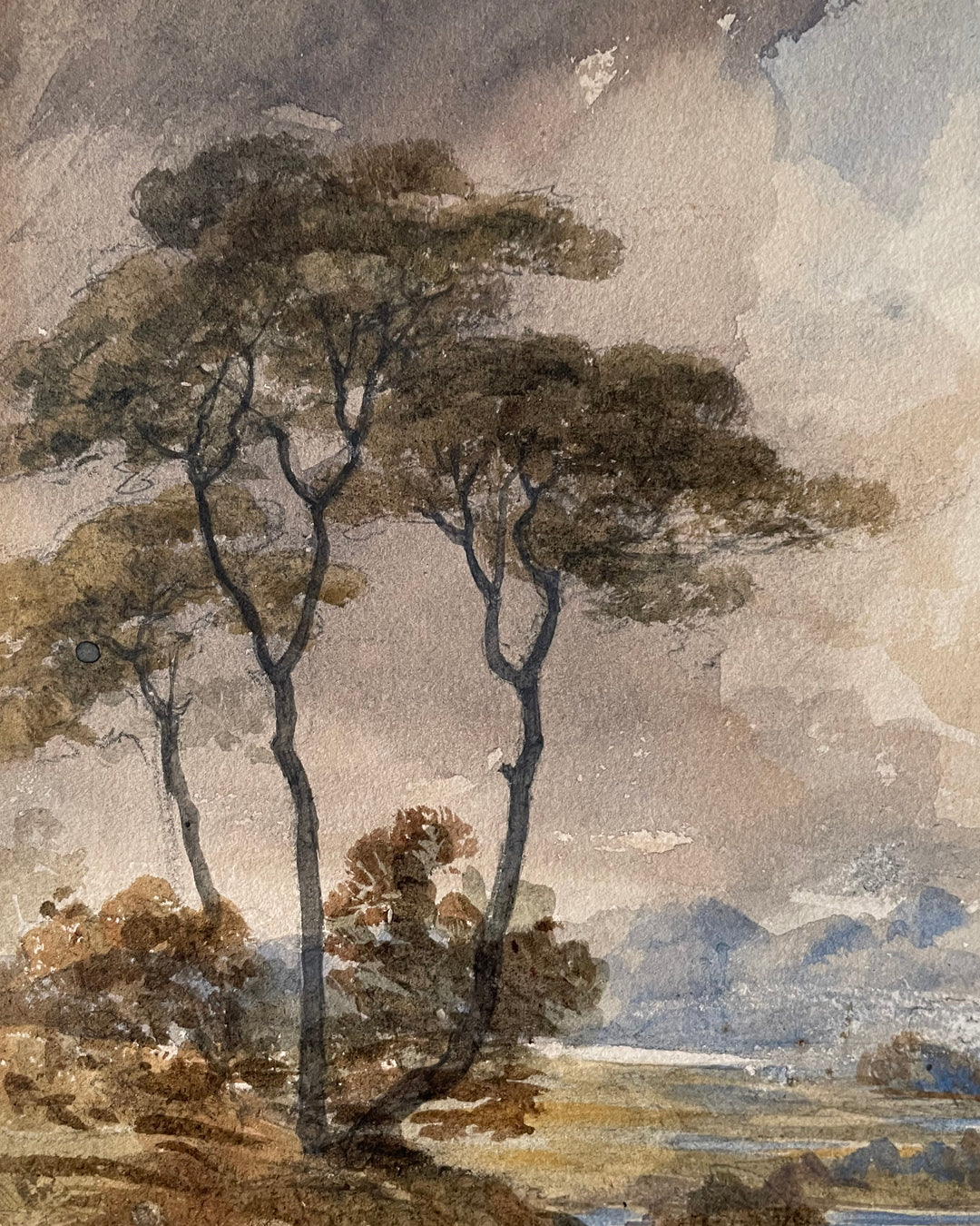 Grand Tour Watercolour The Temples At Paestum 19th Century ANTIQUE
