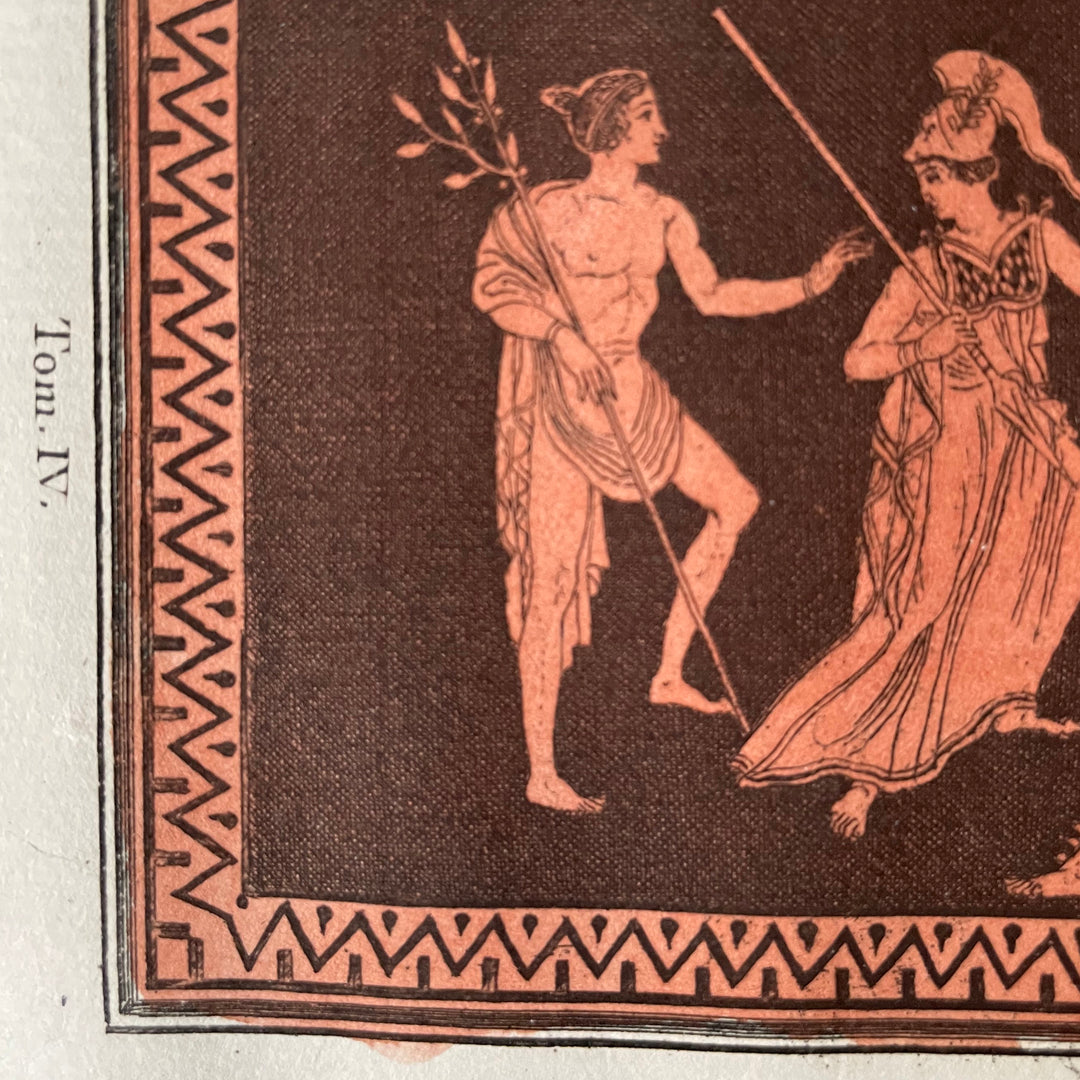 Engraving Apollo & Minerva Plate 40 William Hamilton 1787 ANTIQUE