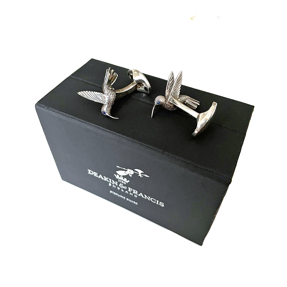 Deakin & Francis Sterling Silver Hummingbird Cufflinks NEW COLLECTABLE