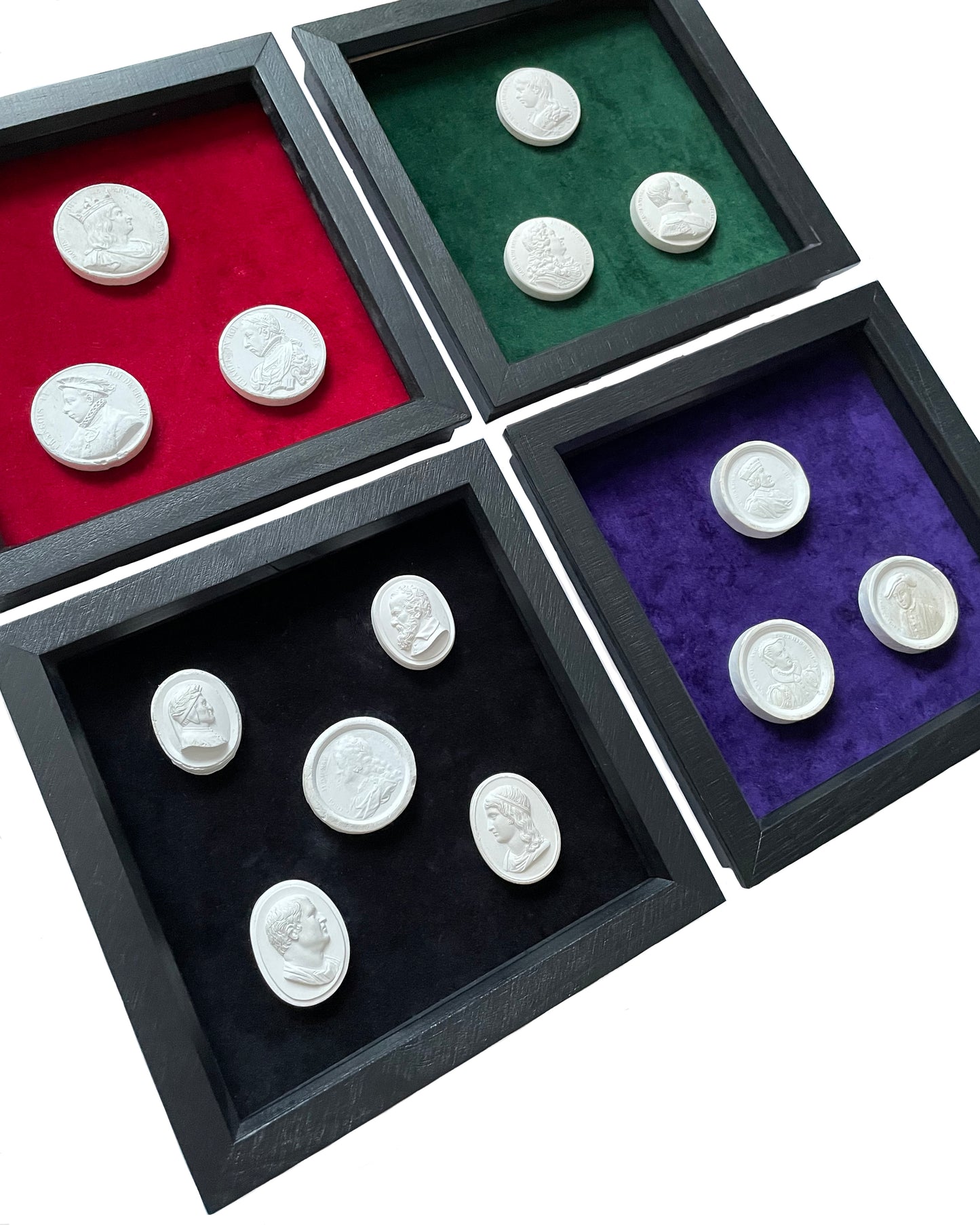 Set Of Three Grand Tour Intaglios French Kings 19th Century ANTIQUE