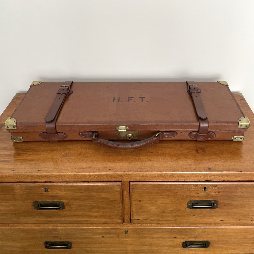 Holland & Holland Leather Bound Double Shotgun Case ANTIQUE