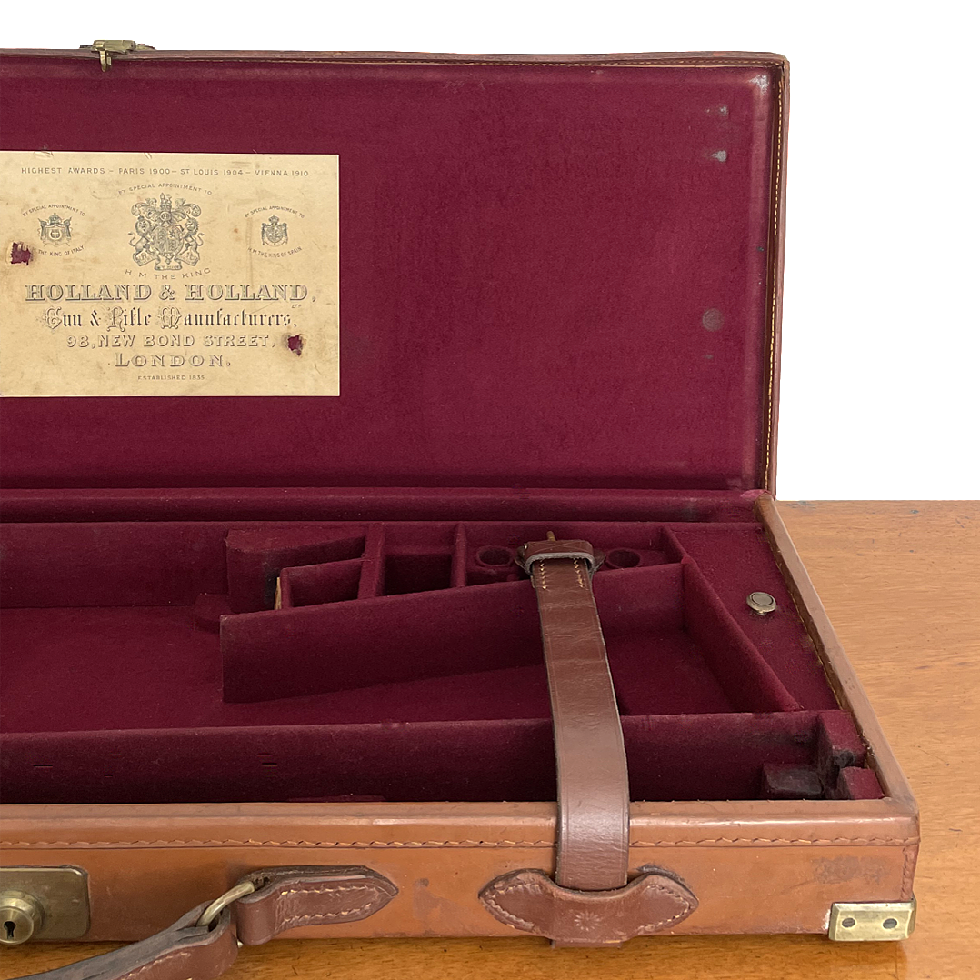 Holland & Holland Leather Bound Double Shotgun Case ANTIQUE