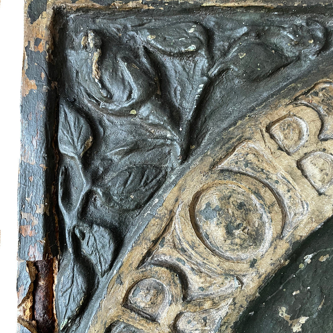 Robert Burns Commemorative Plaque Bronzed Oak & Plaster 1890's ANTIQUE