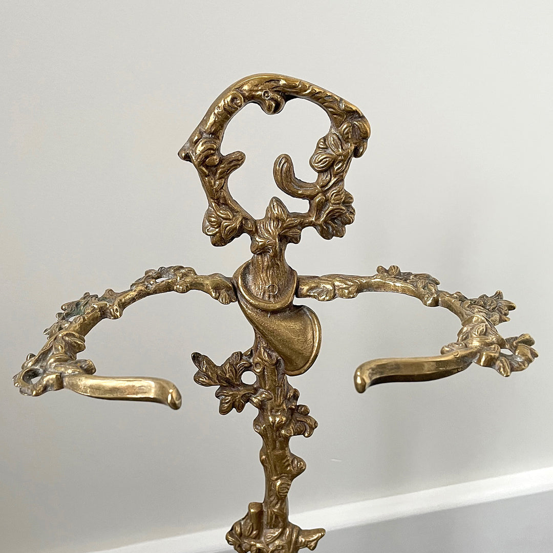 Brass Stick Stand Hunting Theme Country House Style VINTAGE