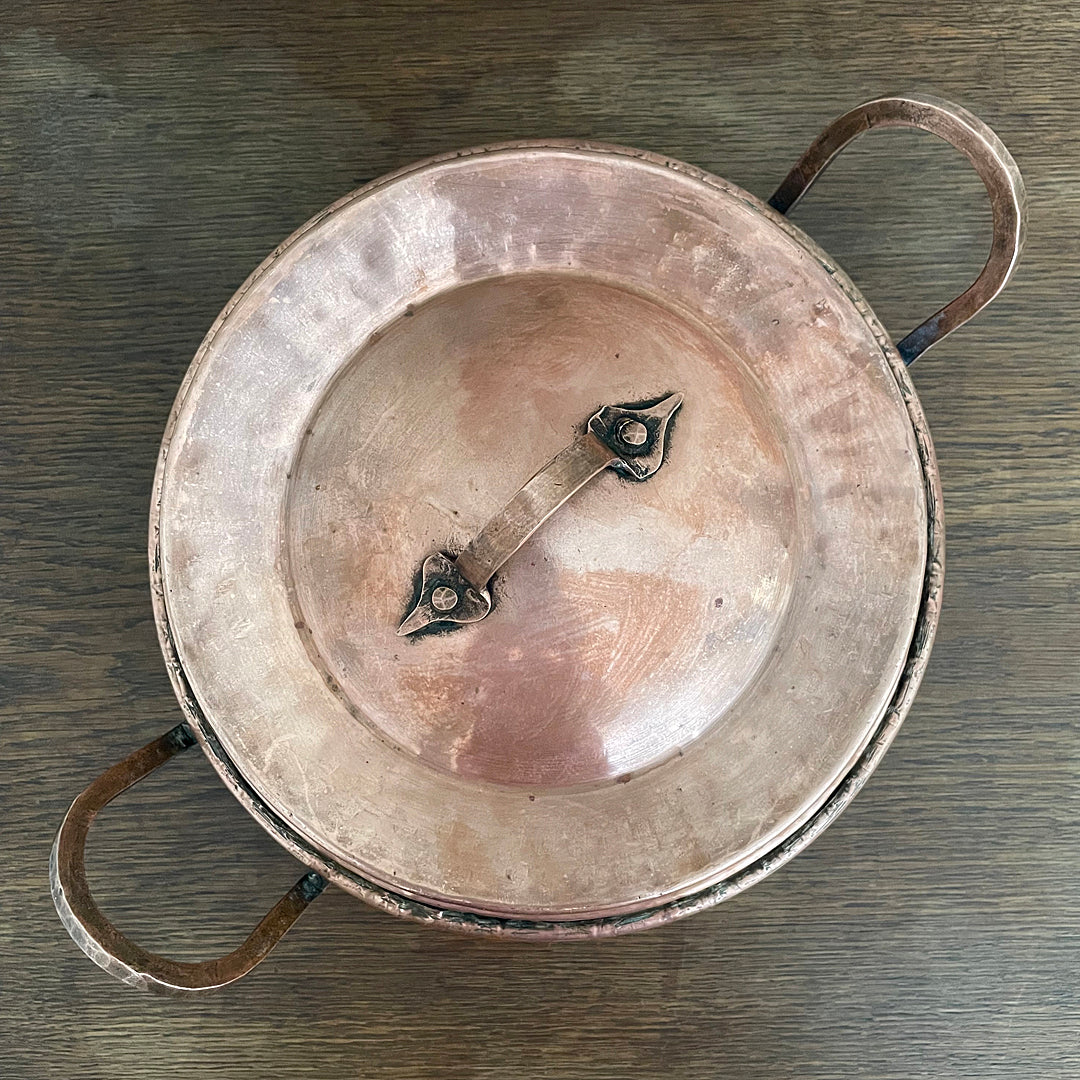 Hammered Copper Tourtière Pie Pan France Early 1800's ANTIQUE