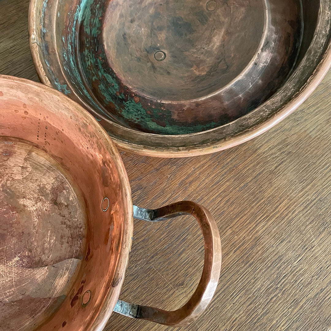 Hammered Copper Tourtière Pie Pan France Early 1800's ANTIQUE