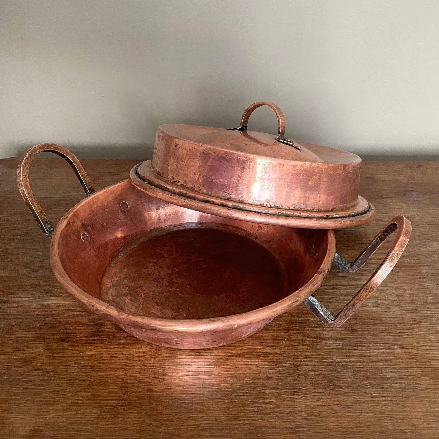 Hammered Copper Tourtière Pie Pan France Early 1800's ANTIQUE