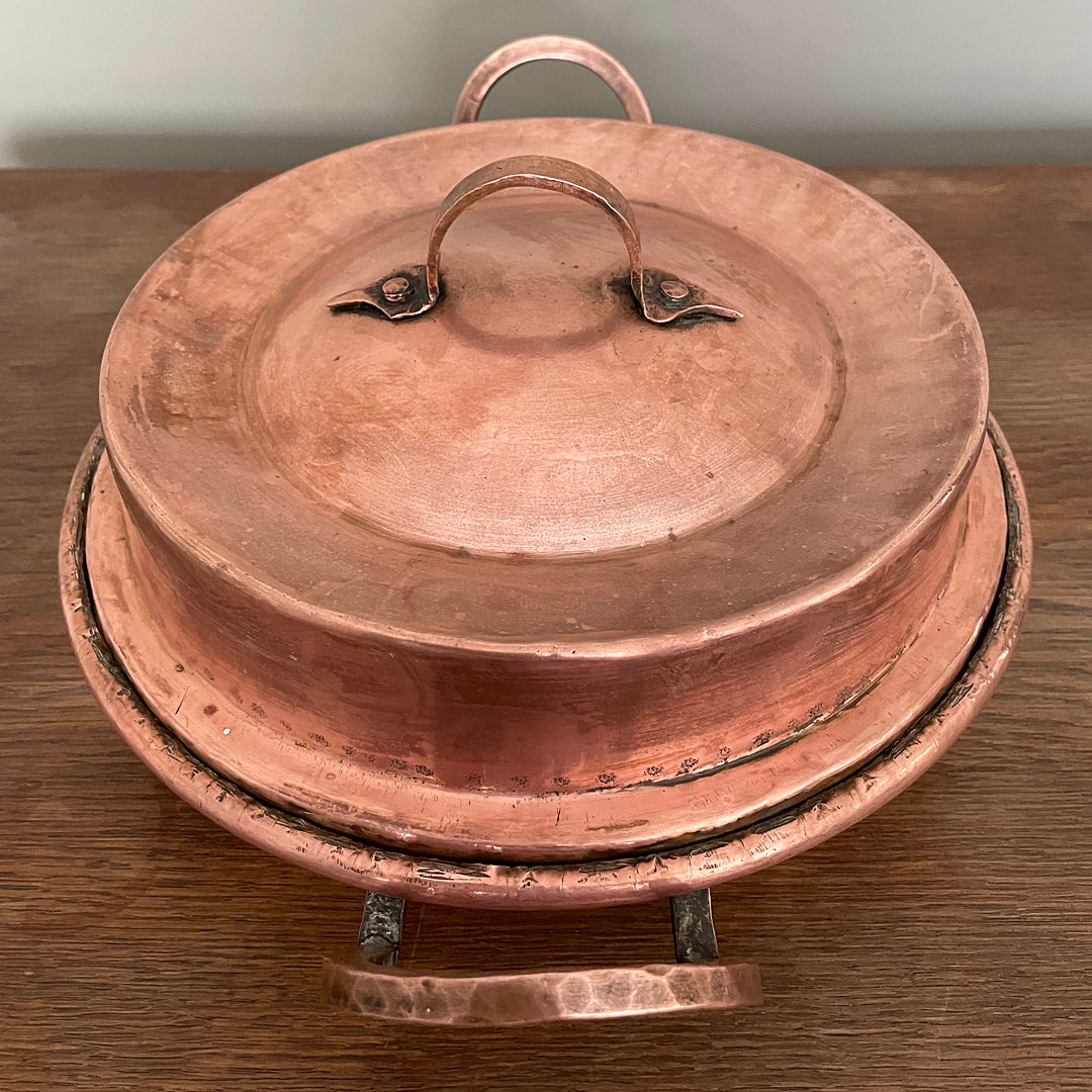 Hammered Copper Tourtière Pie Pan France Early 1800's ANTIQUE