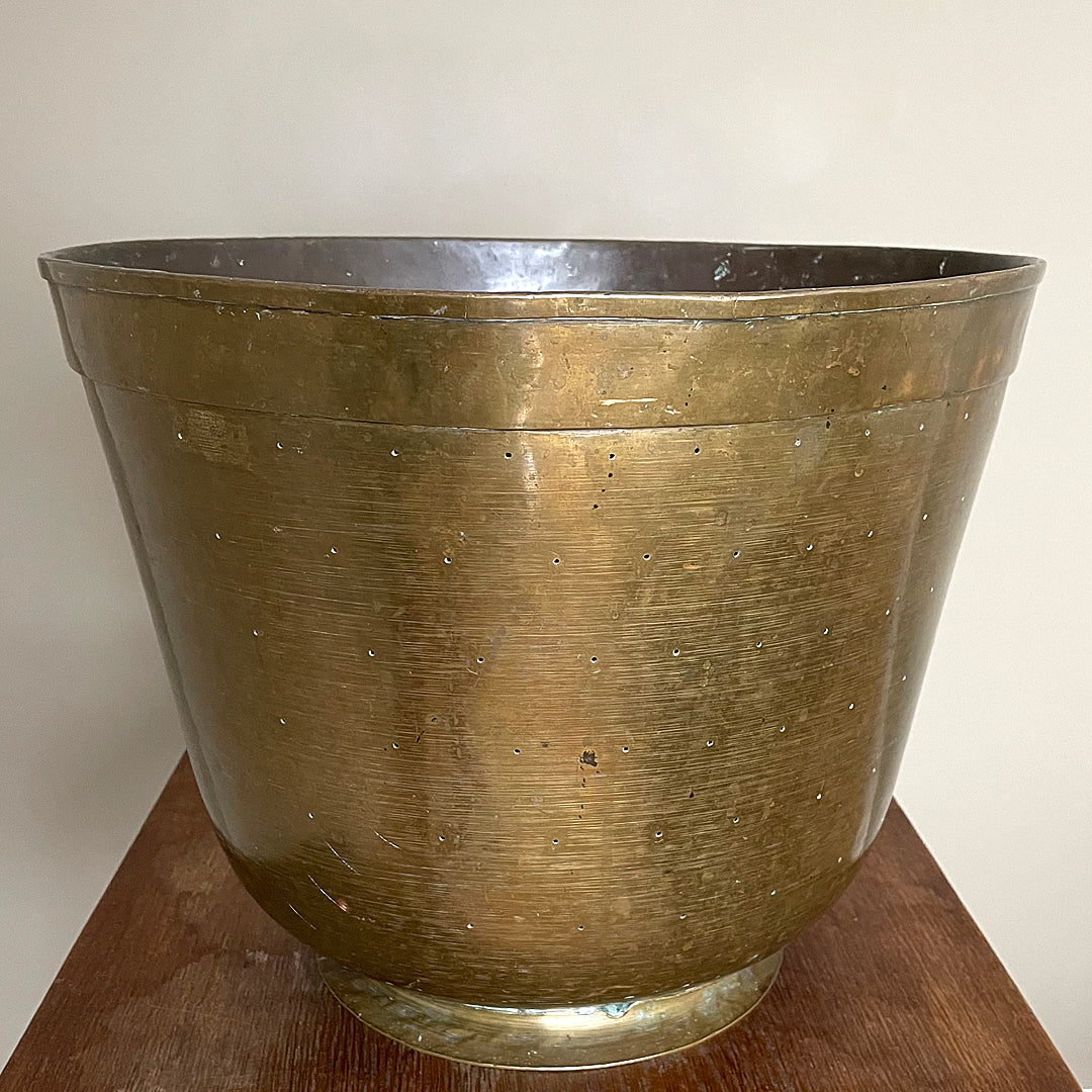 A Brass Bin For Logs Or Kindling Arts & Crafts Late 19th Century ANTIQUE