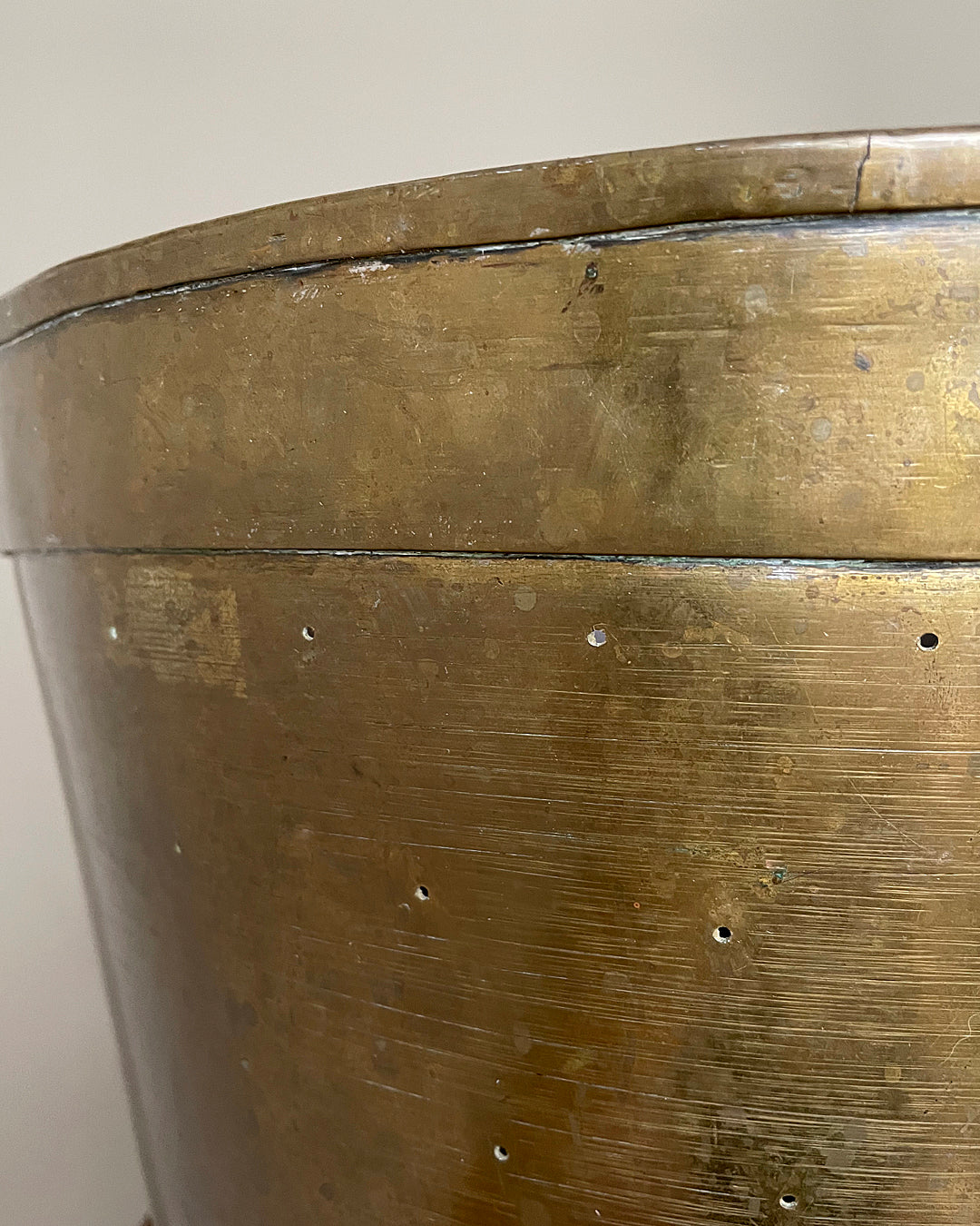 A Brass Bin For Logs Or Kindling Arts & Crafts Late 19th Century ANTIQUE