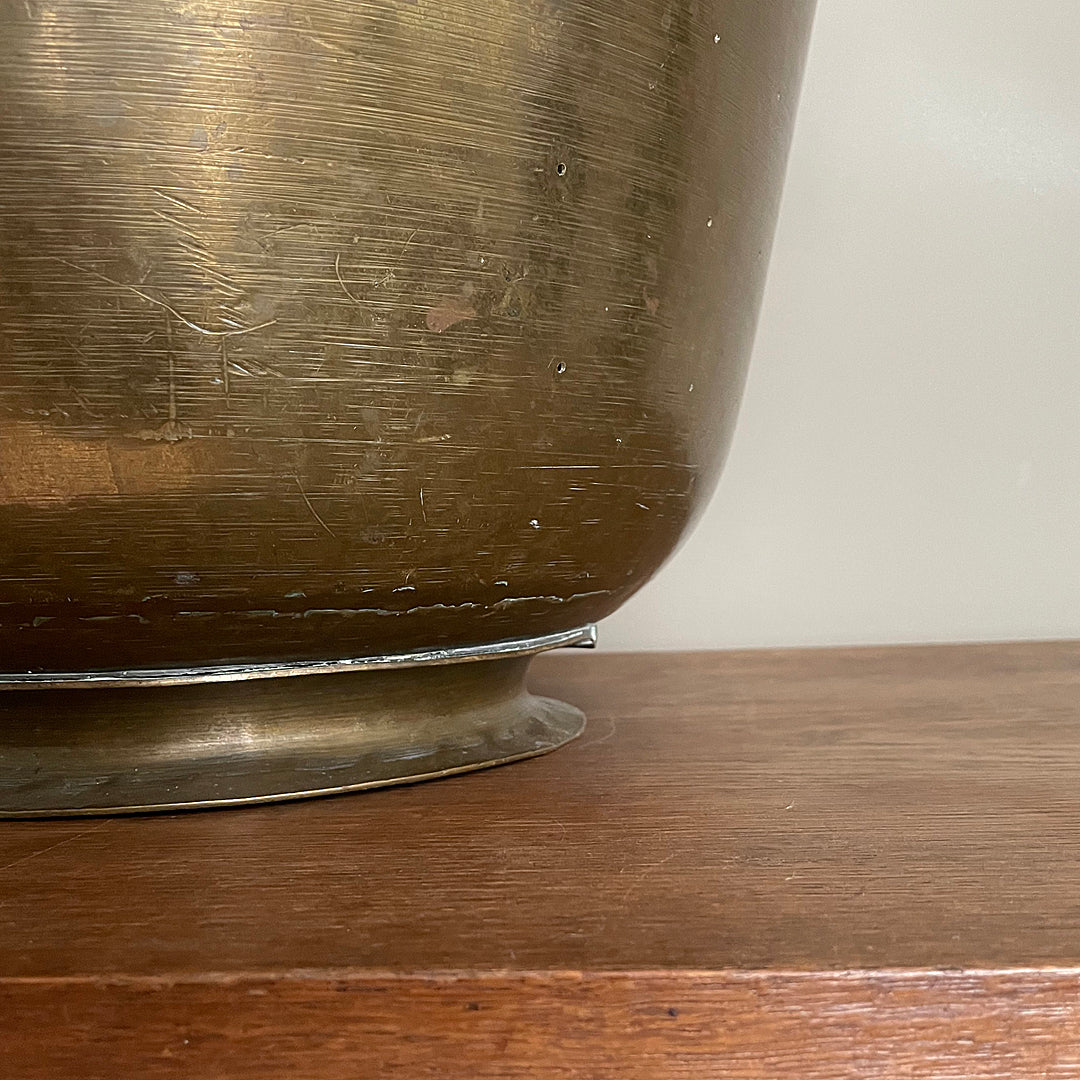 A Brass Bin For Logs Or Kindling Arts & Crafts Late 19th Century ANTIQUE