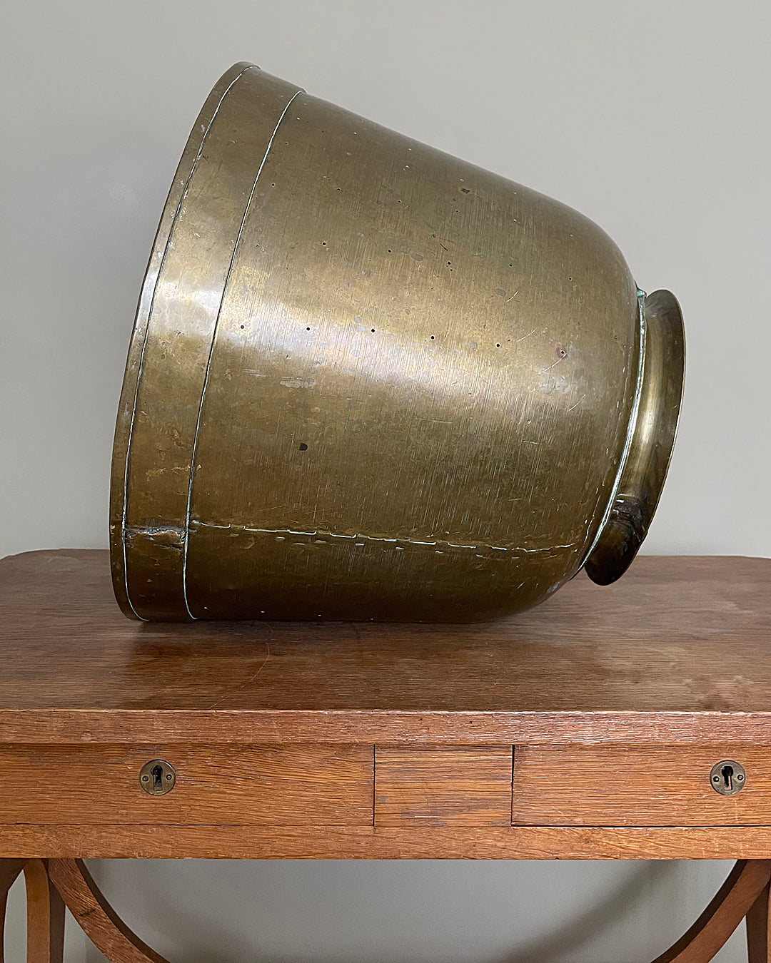 A Brass Bin For Logs Or Kindling Arts & Crafts Late 19th Century ANTIQUE