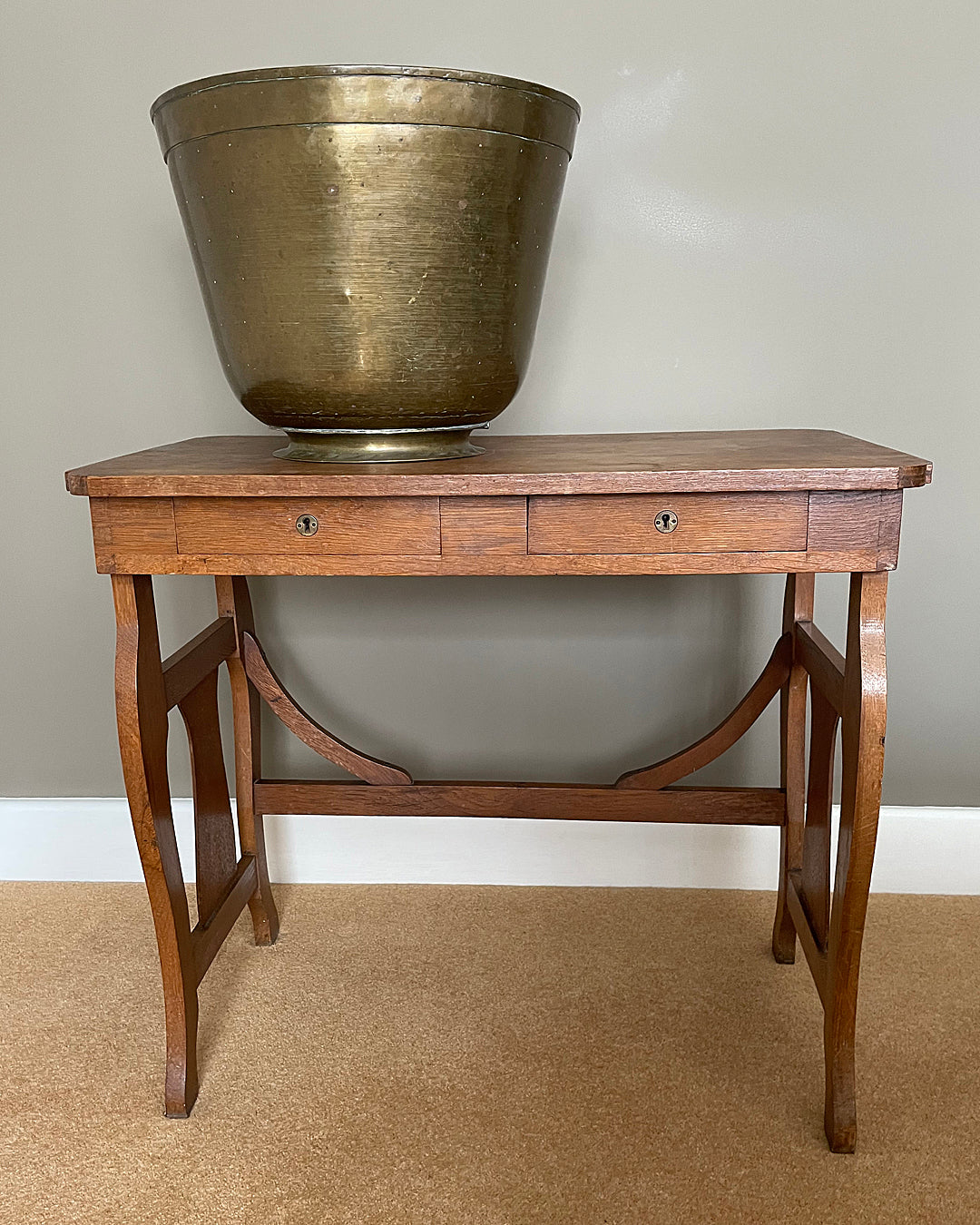 A Brass Bin For Logs Or Kindling Arts & Crafts Late 19th Century ANTIQUE
