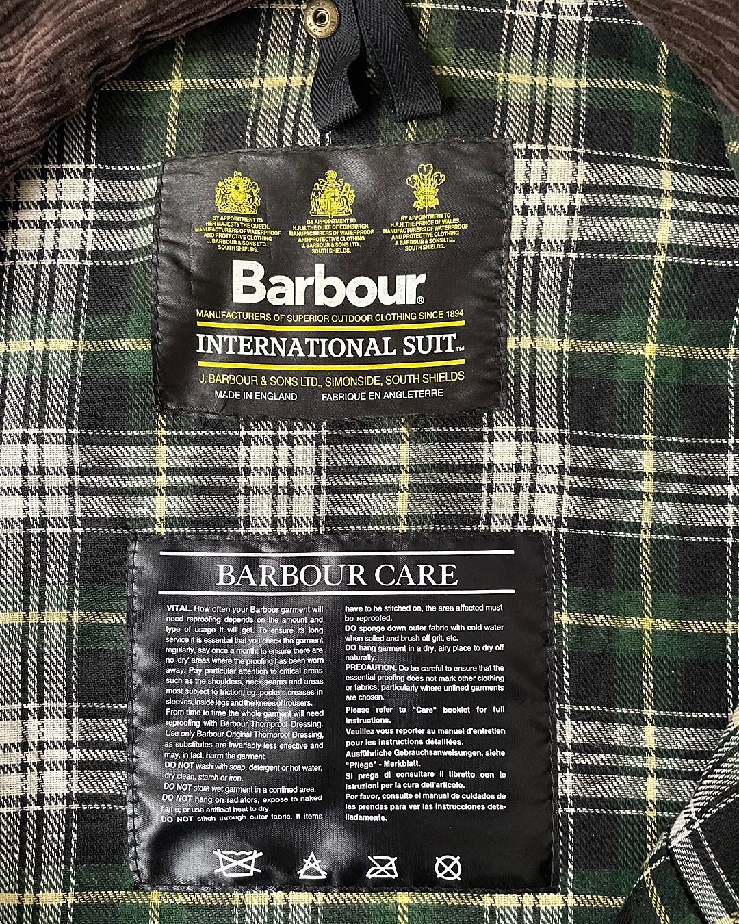 Barbour NATO M12 International Waxed Jacket Olive Green 46 XL VINTAGE