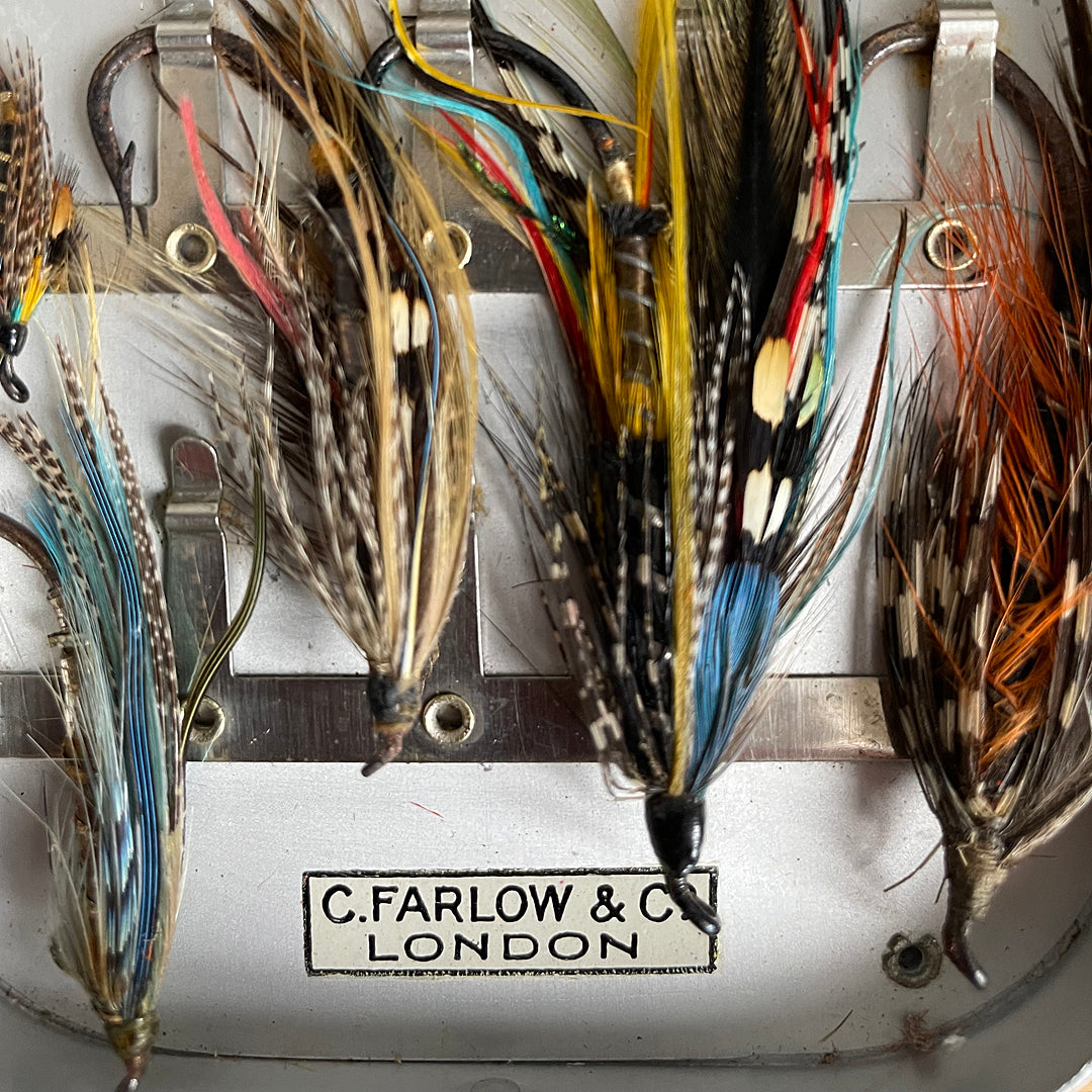 C. Farlow & Co Wheatley Aluminium Fly Fishing Box & Flies 1966 VINTAGE