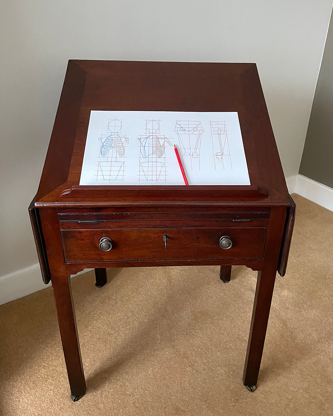 Georgian Draughtsman Table Or Architect's Desk 18th Century ANTIQUE