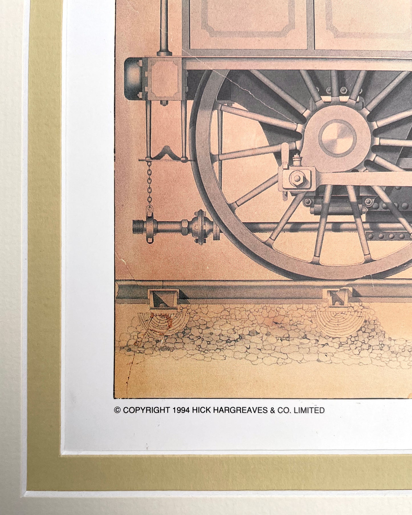 Set Of Three Steam Locomotive Engineering Drawing Prints Framed COLLECTABLE
