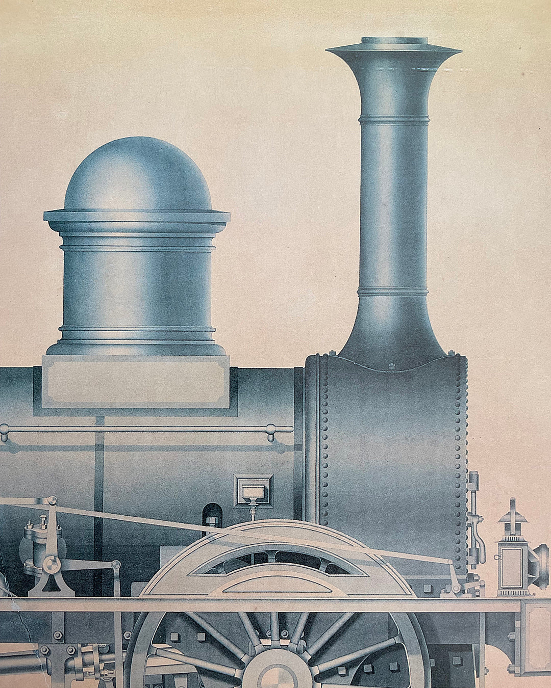 Set Of Three Steam Locomotive Engineering Drawing Prints Framed COLLECTABLE