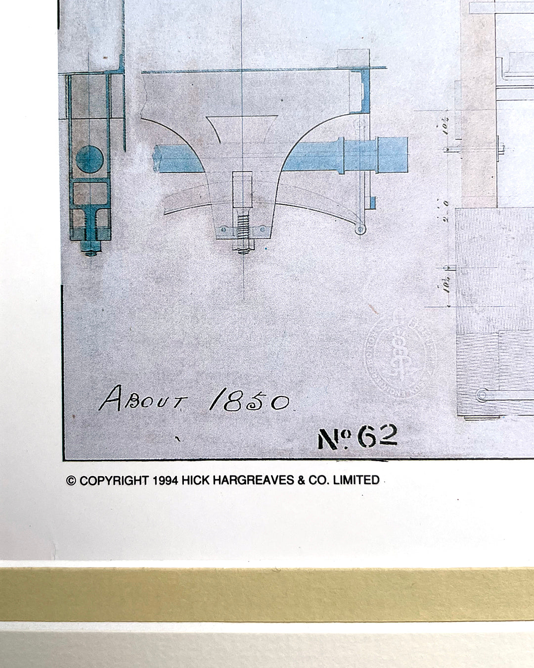 Set Of Three Steam Locomotive Engineering Drawing Prints Framed COLLECTABLE