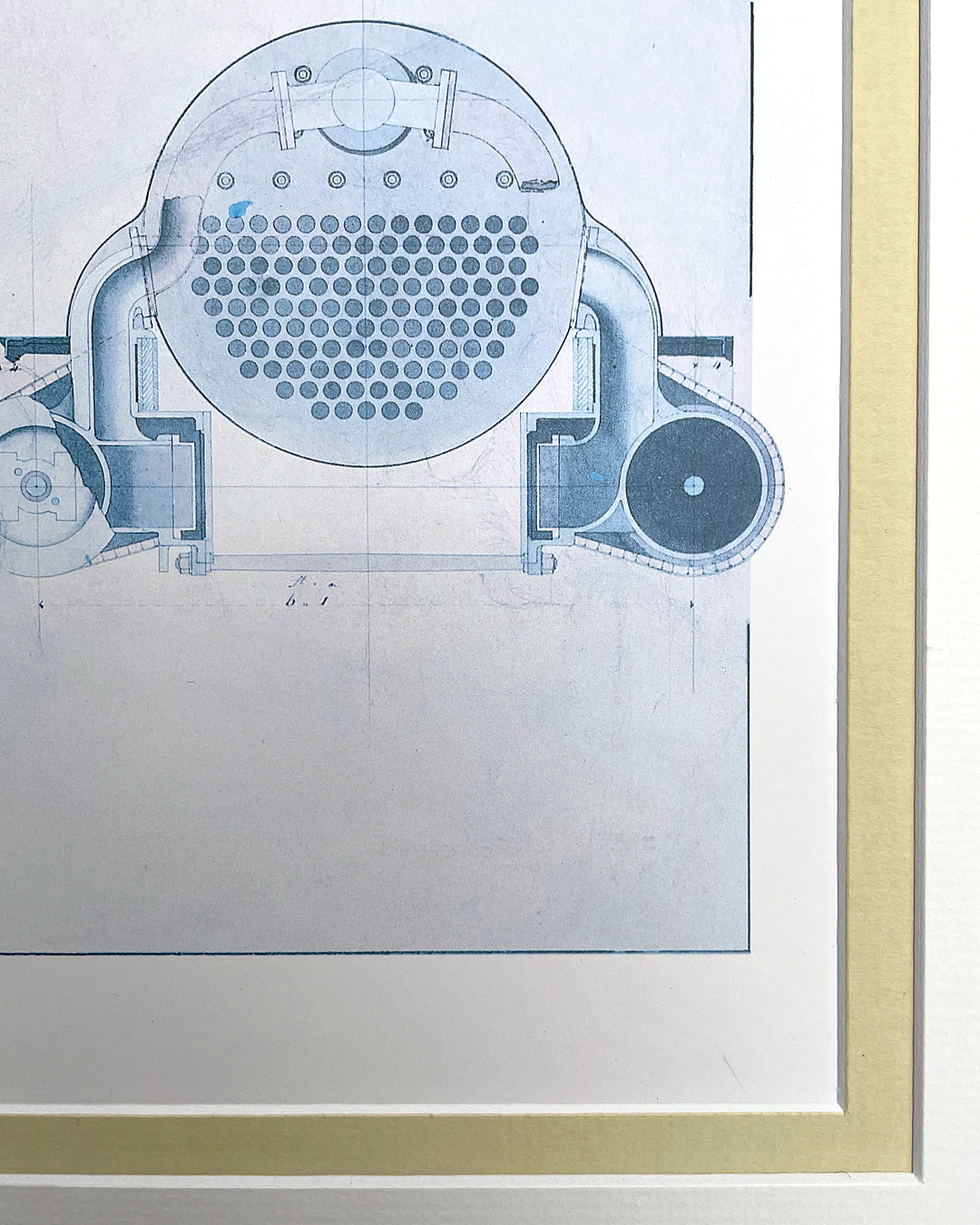 Set Of Three Steam Locomotive Engineering Drawing Prints Framed COLLECTABLE