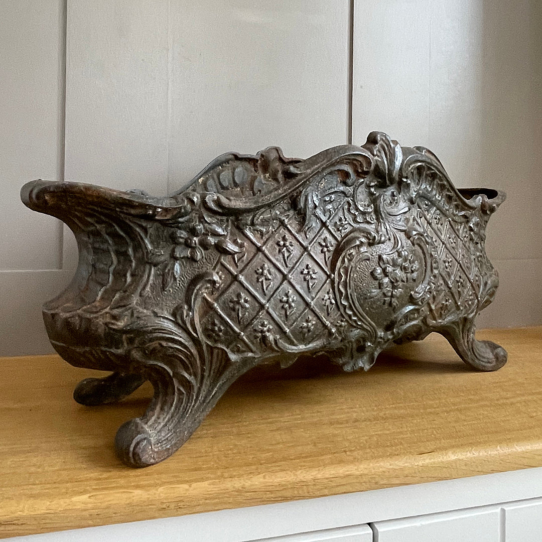 Large Cast Iron Garden Planter Louis XV Rococo Style French 1890's ANTIQUE