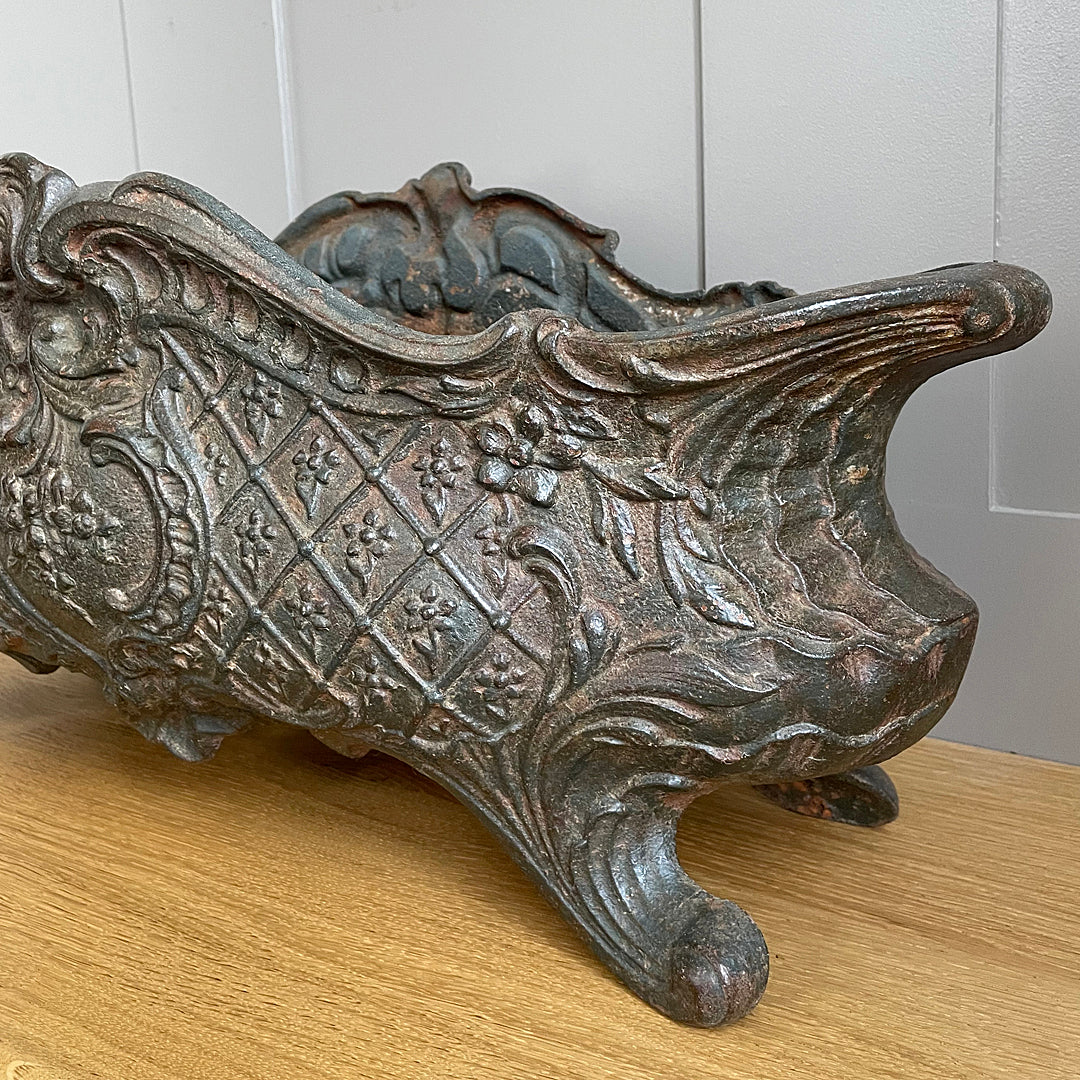 Large Cast Iron Garden Planter Louis XV Rococo Style French 1890's ANTIQUE